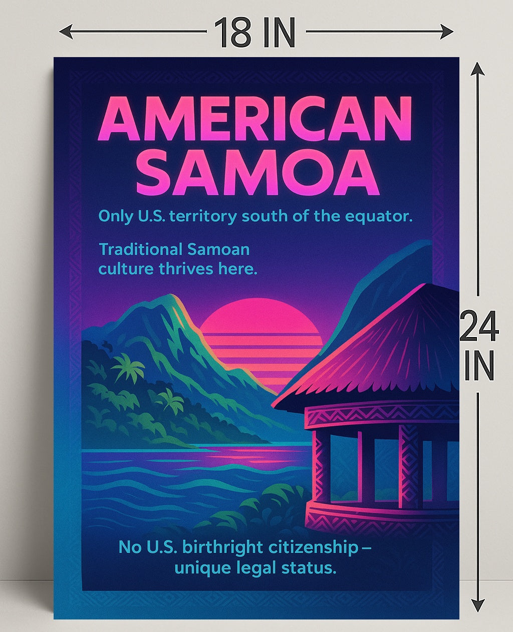 American Samoa Unique U.S. Territory Poster PosterGoat