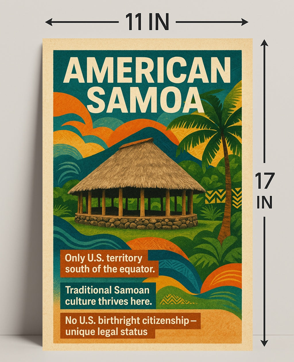 American Samoa Unique U.S. Territory Poster PosterGoat