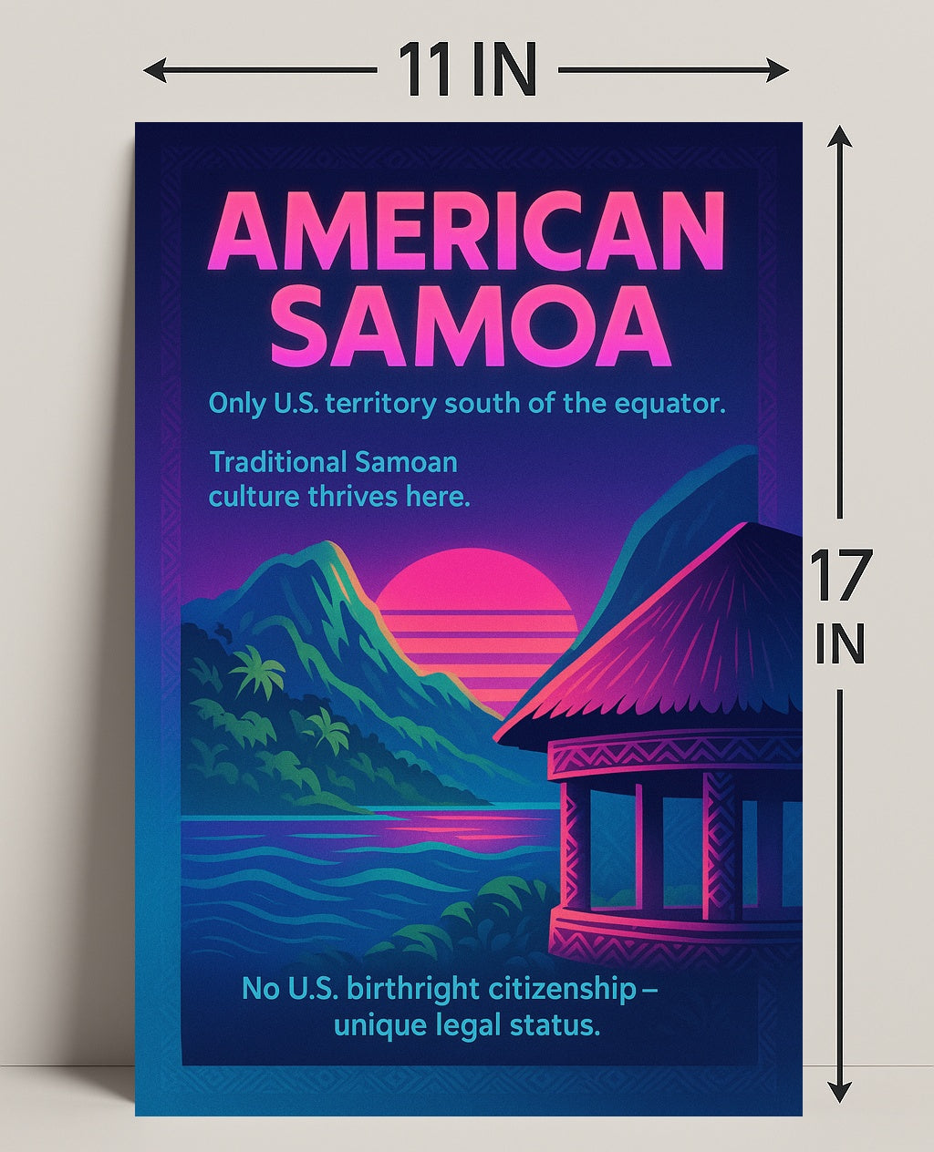 American Samoa Unique U.S. Territory Poster PosterGoat