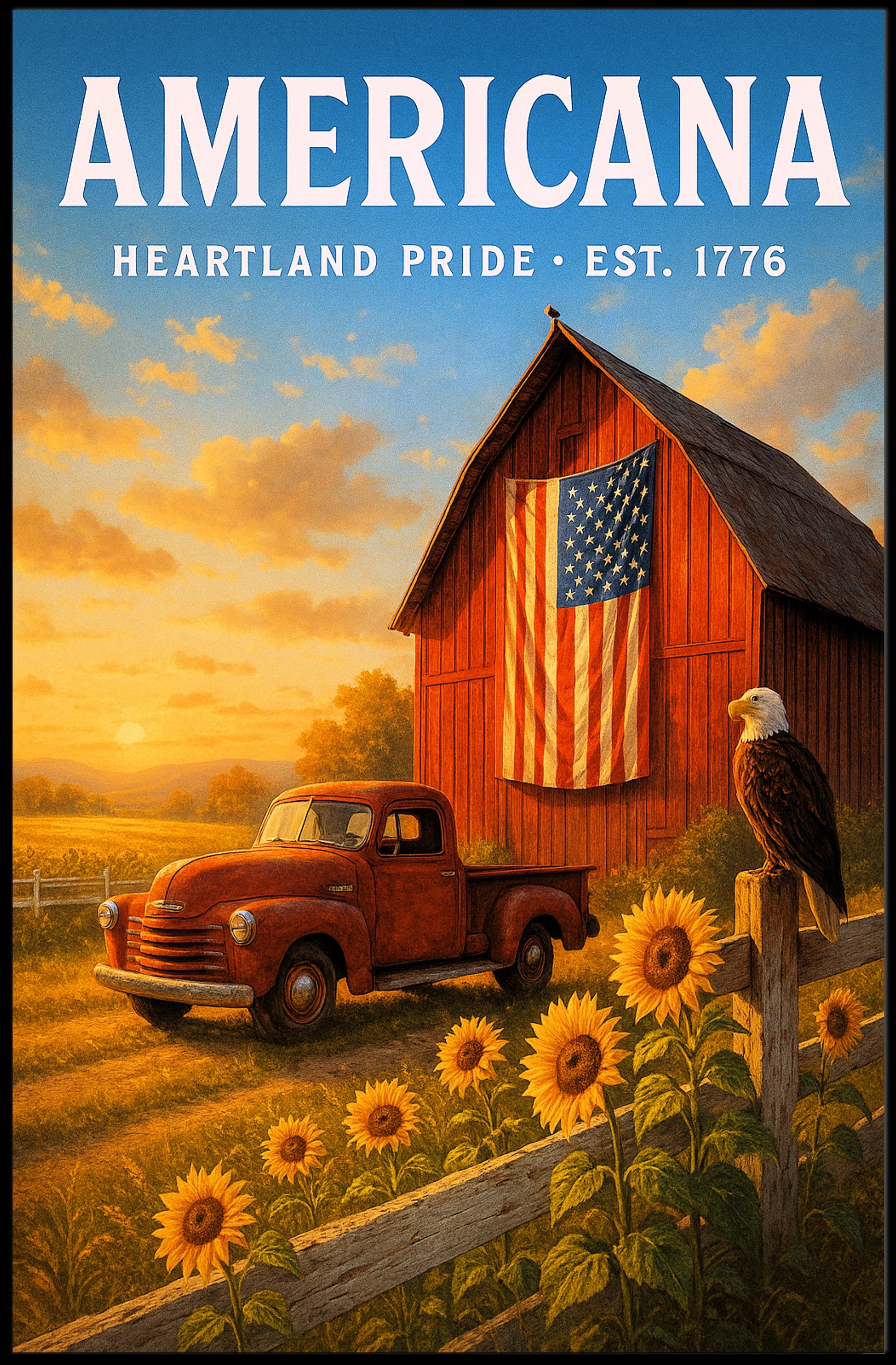 Americana Heartland Poster PosterGoat