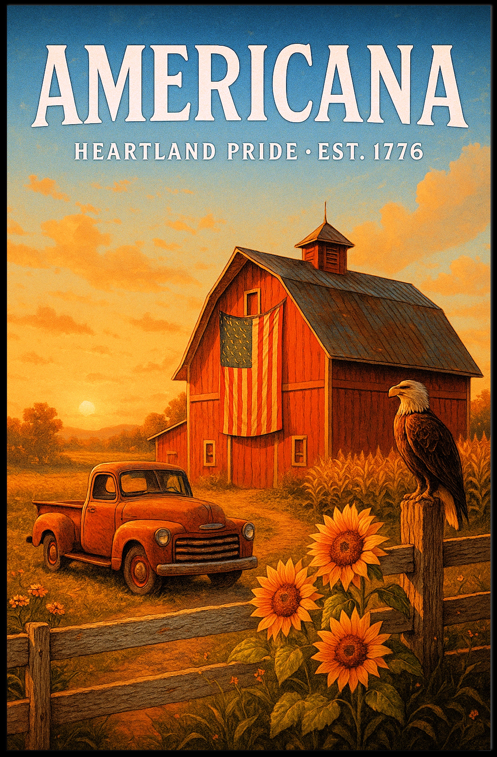 Americana Heartland Pride Poster PosterGoat