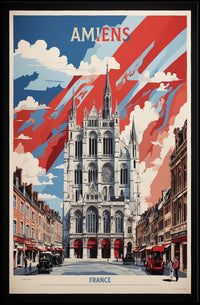Amiens Cathedral Vibrant Cityscape Artistic Poster PosterGoat