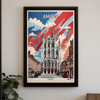 Amiens Cathedral Vibrant Cityscape Artistic Poster PosterGoat