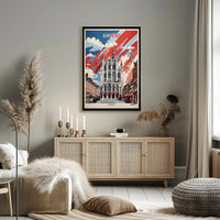 Amiens Cathedral Vibrant Cityscape Artistic Poster PosterGoat