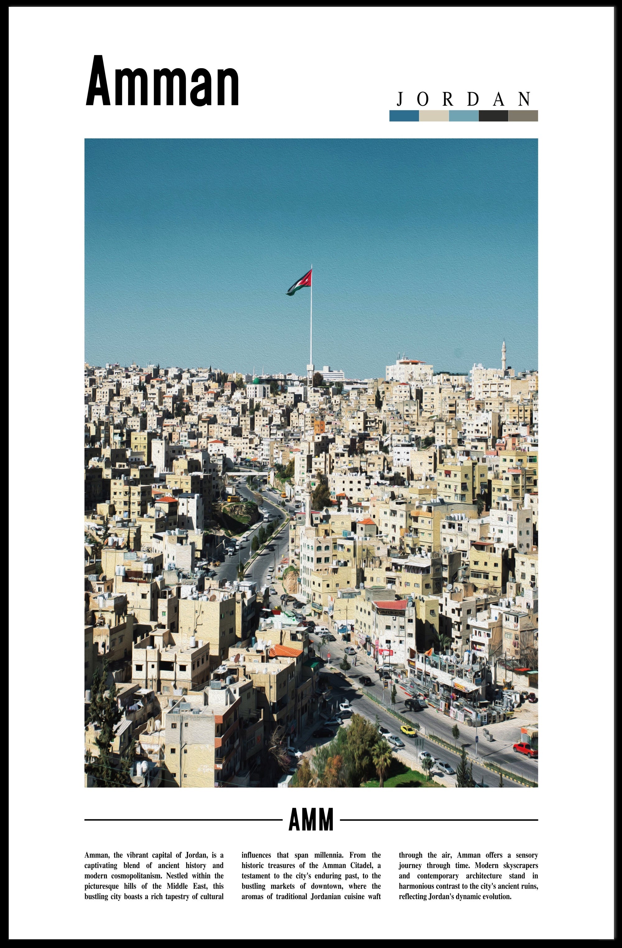 Amman Cityscape: Blend of Old and New Urban or Cityscape Poster PosterGoat