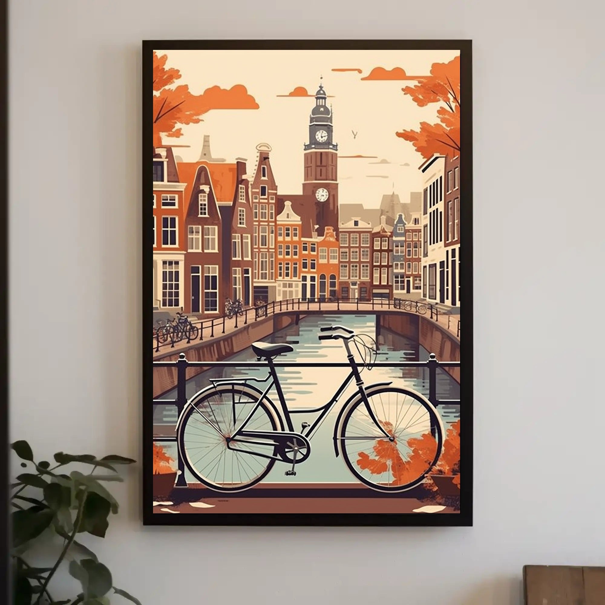 Amsterdam Canal Serene Autumn Travel Poster PosterGoat