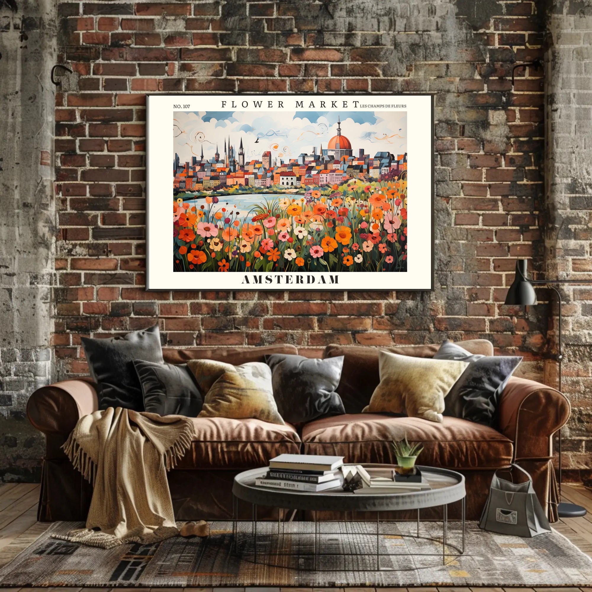 Amsterdam Flower Market Vibrance Urban or Cityscape Poster PosterGoat