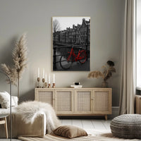 Amsterdam Red Bicycle Nostalgia Travel Poster PosterGoat