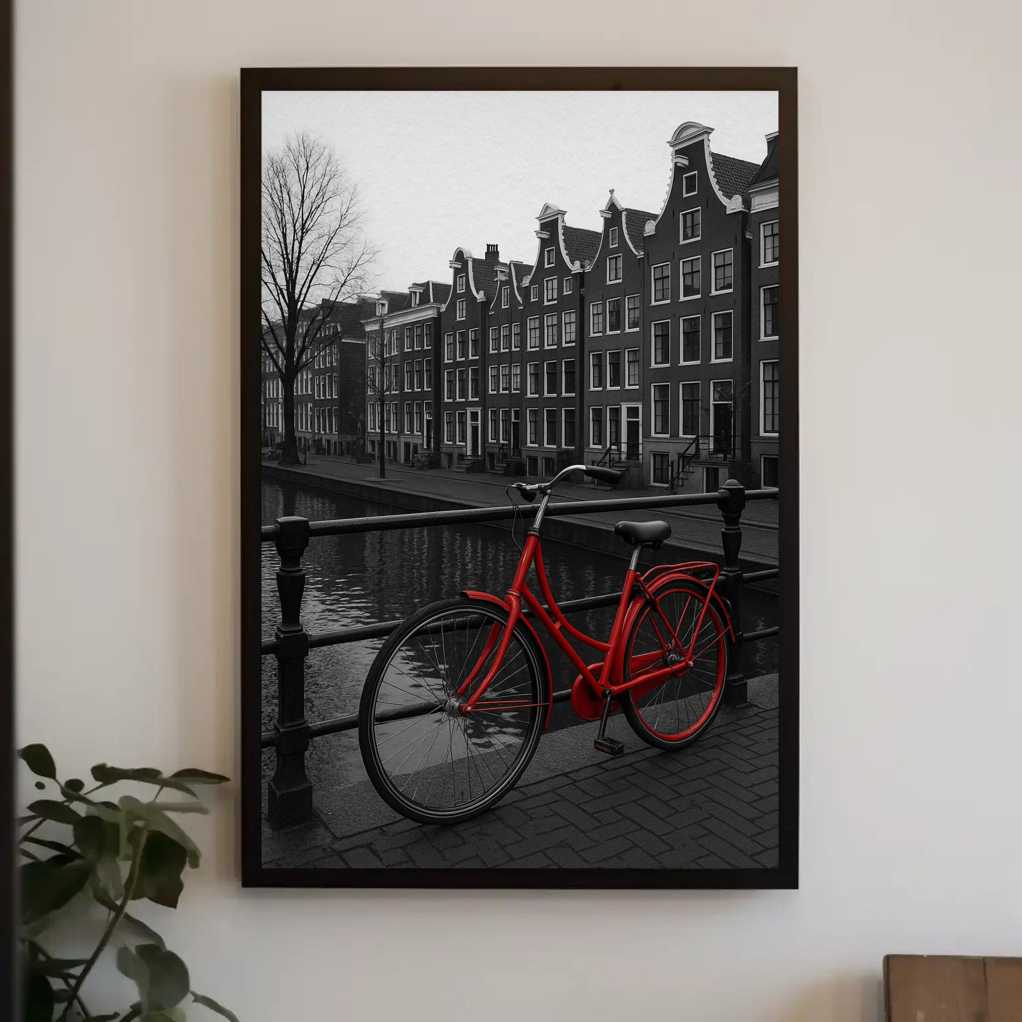 Amsterdam Red Bicycle Nostalgia Travel Poster PosterGoat