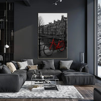 Amsterdam Red Bicycle Nostalgia Travel Poster PosterGoat