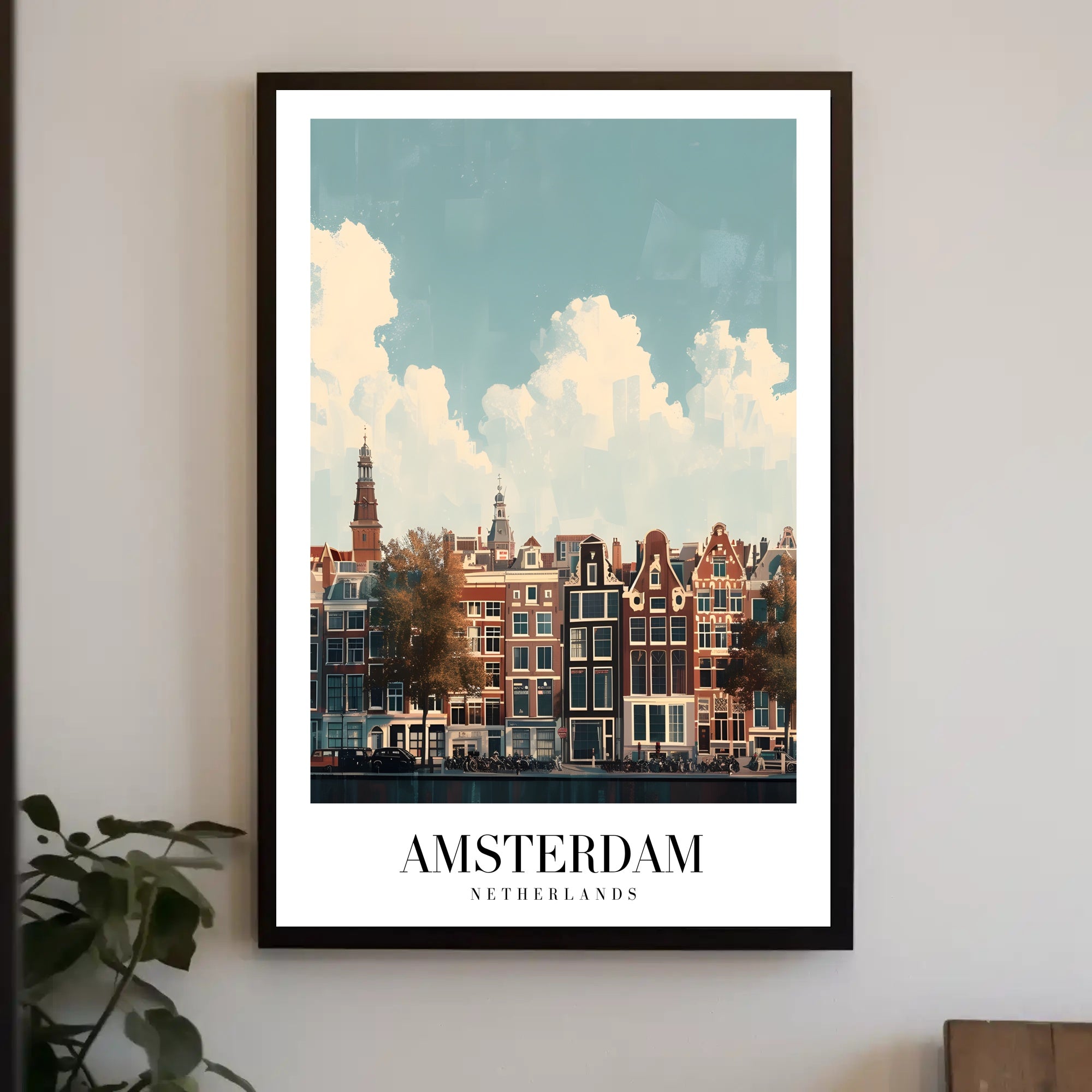 Amsterdam's Iconic Canal View Urban or Cityscape Poster PosterGoat
