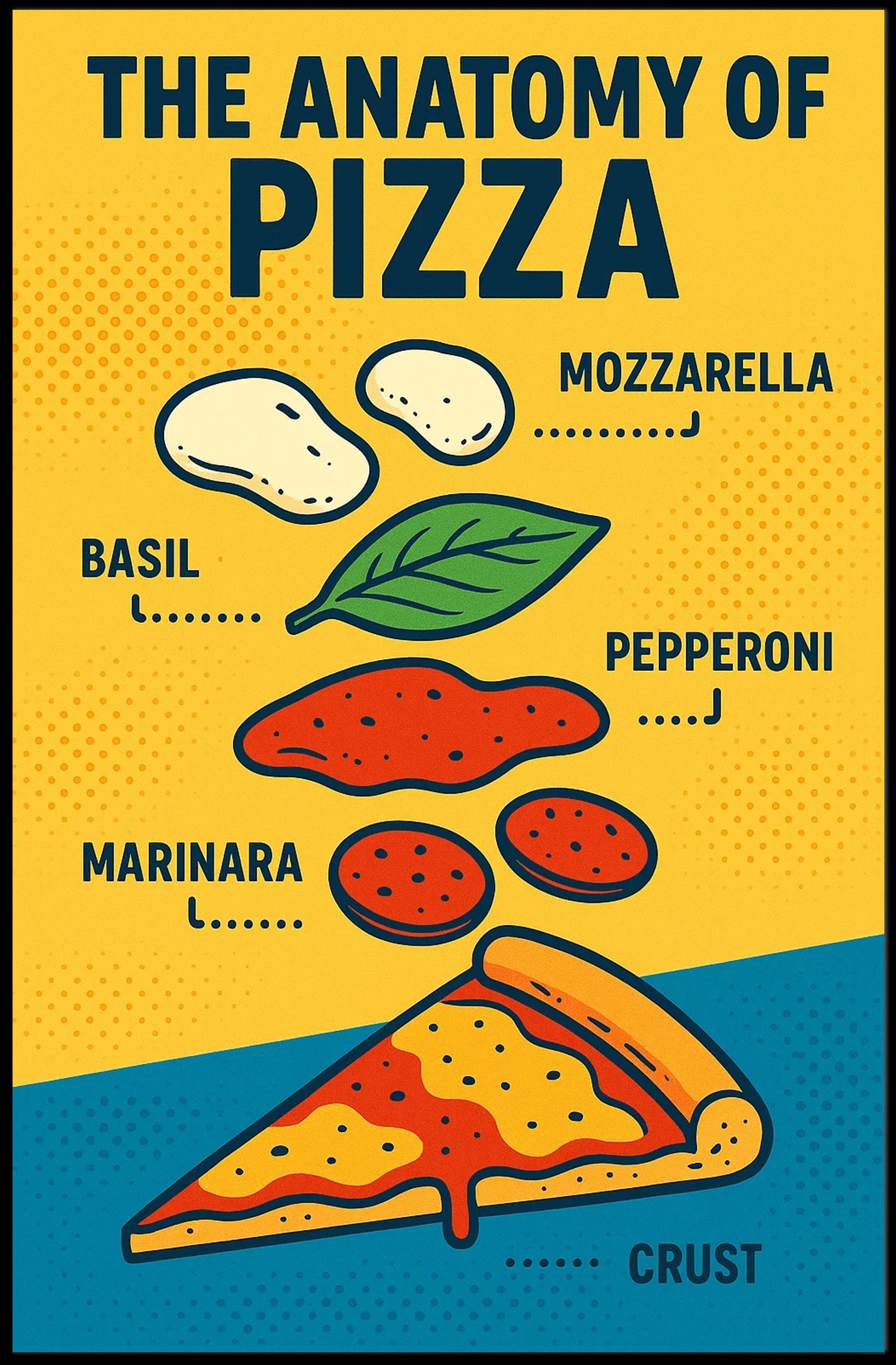 Anatomy of Pizza Infographic Educational Poster PosterGoat
