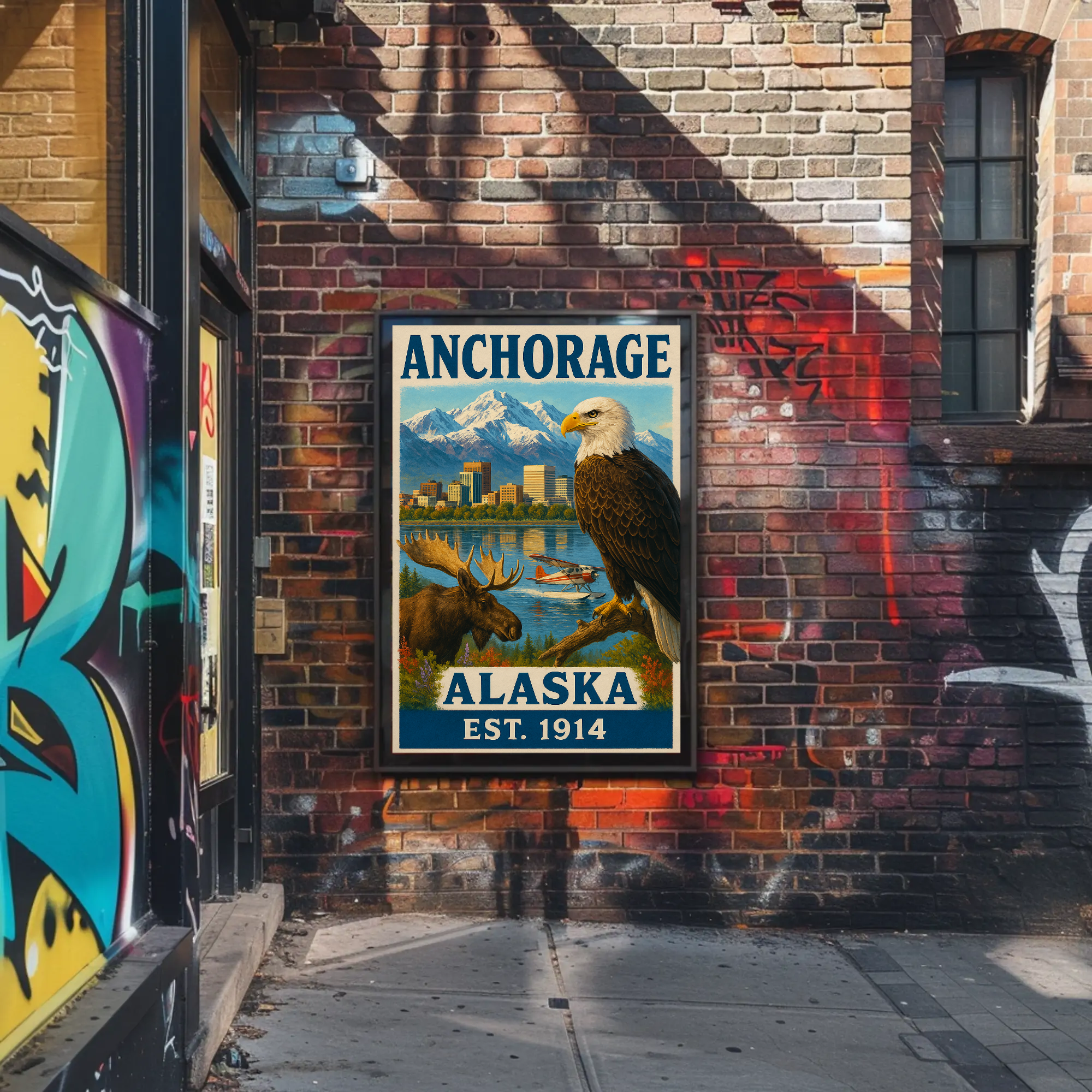 Anchorage Alaska Adventure Vintage Travel Poster PosterGoat