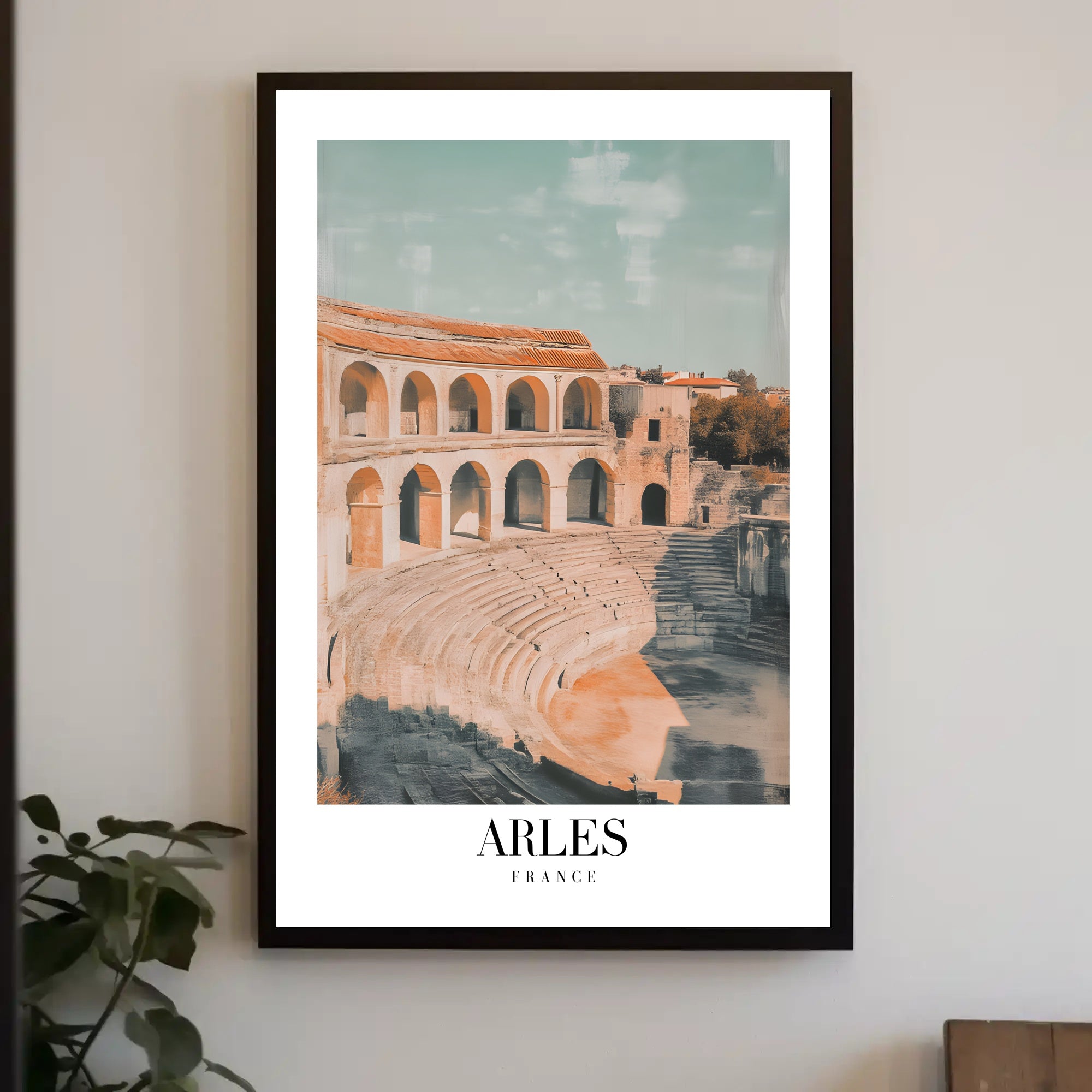 Ancient Arles Amphitheater Illustration Historical or Presidential Poster PosterGoat