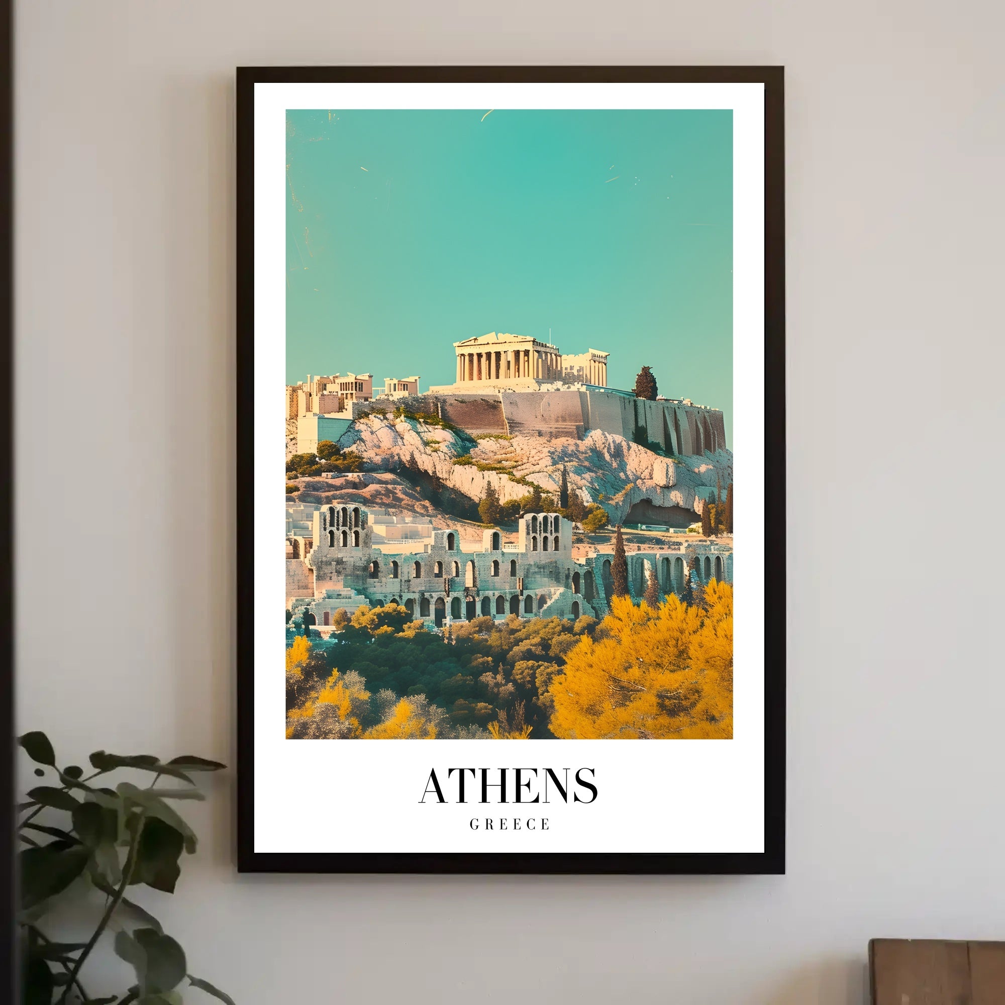 Ancient Athens Acropolis Parthenon Cityscape Travel Poster PosterGoat