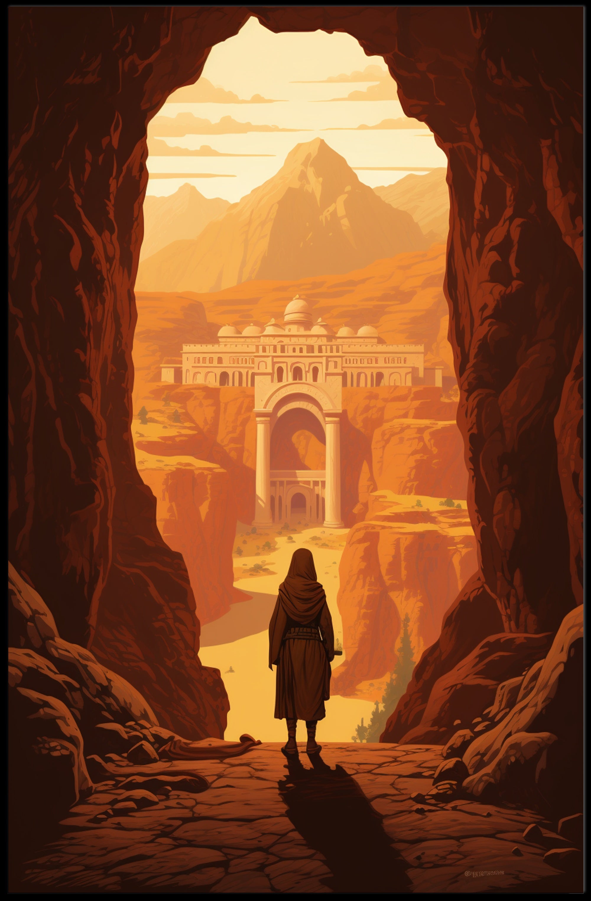 Ancient City Adventure Awaits Fantasy or Mythology Poster PosterGoat