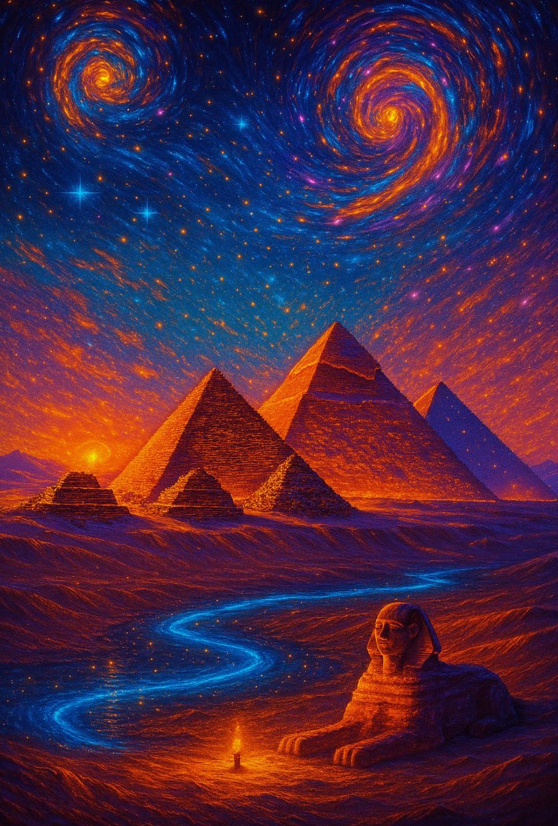 Ancient Egypt Cosmic Dreamscape Cultural or Heritage Poster PosterGoat