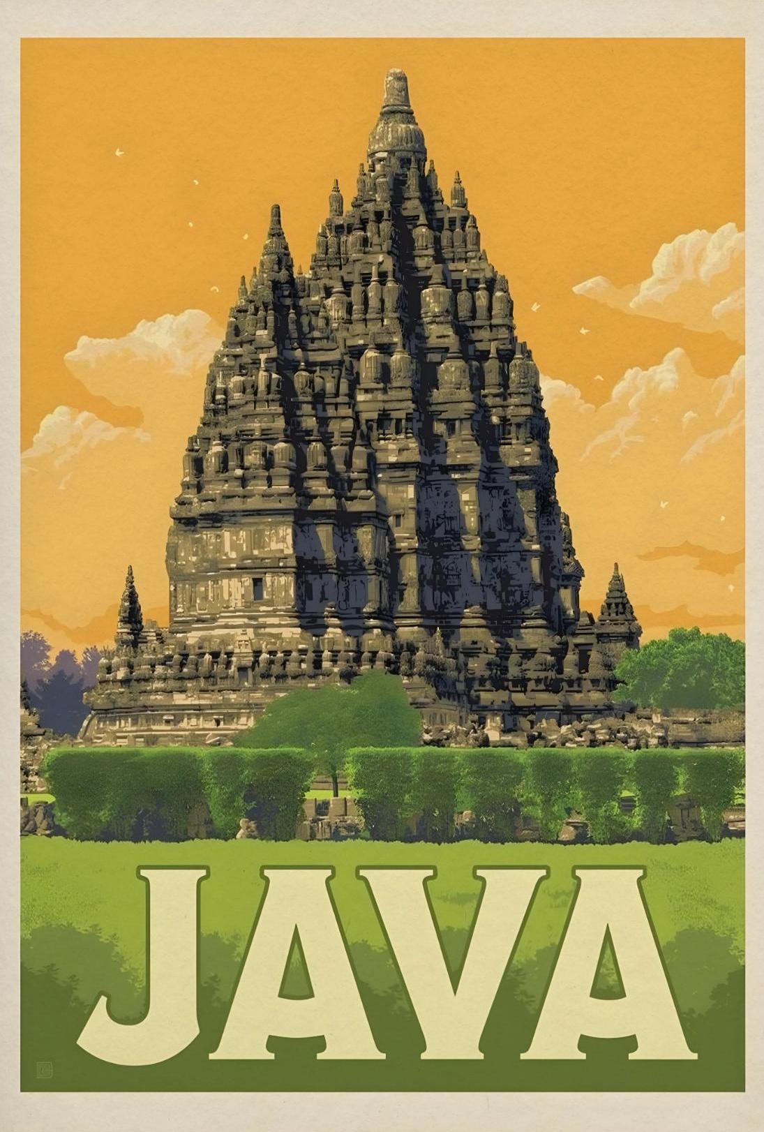 Ancient Javan Temple Vintage Travel Exploration Poster PosterGoat