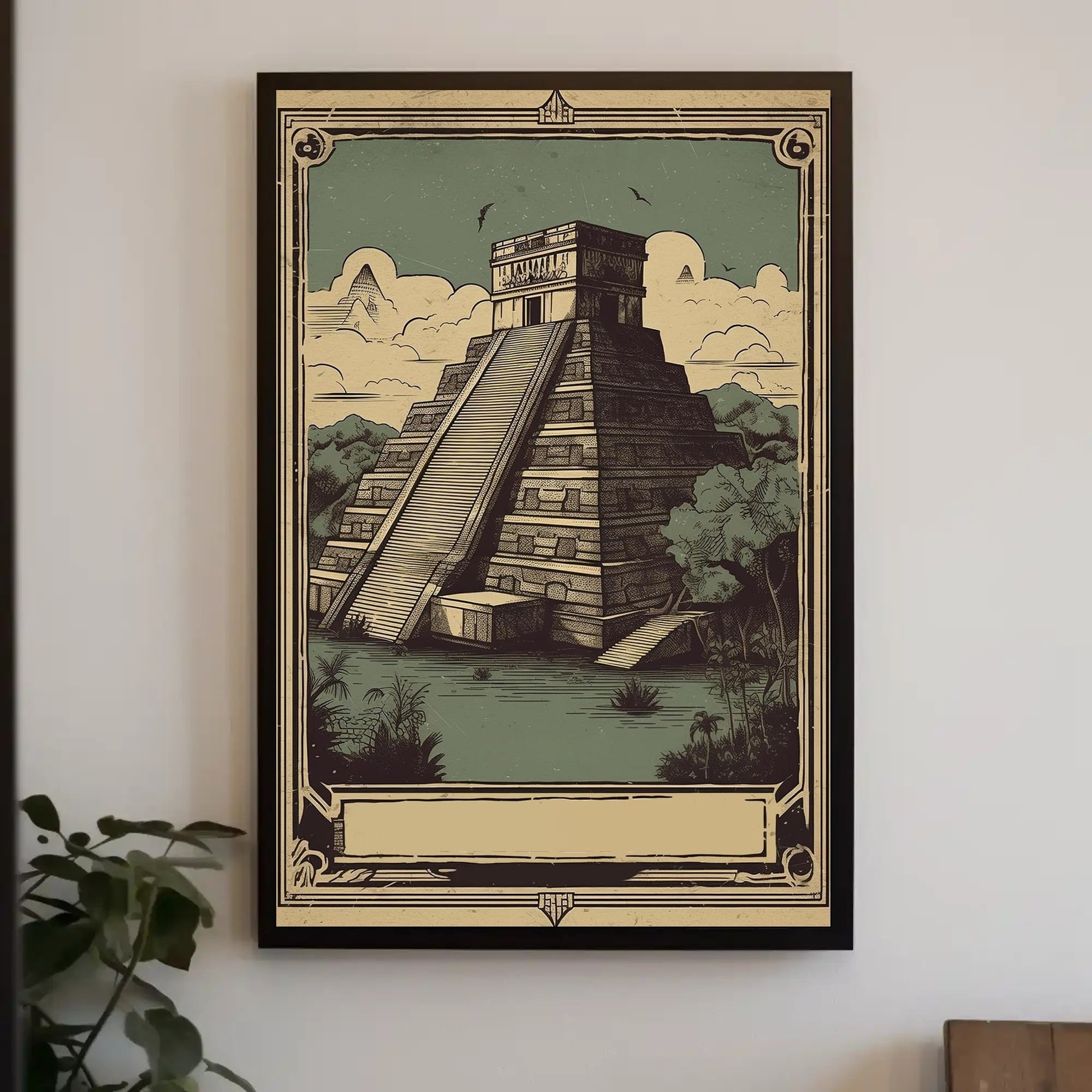 Ancient Pyramid Illustration Poster PosterGoat