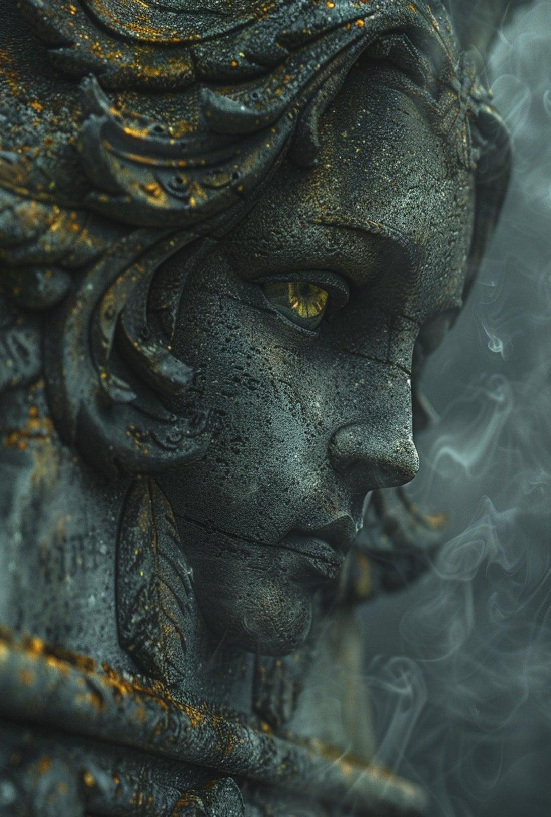 Ancient Stone Fantasy Portrait for Artistic Poster PosterGoat
