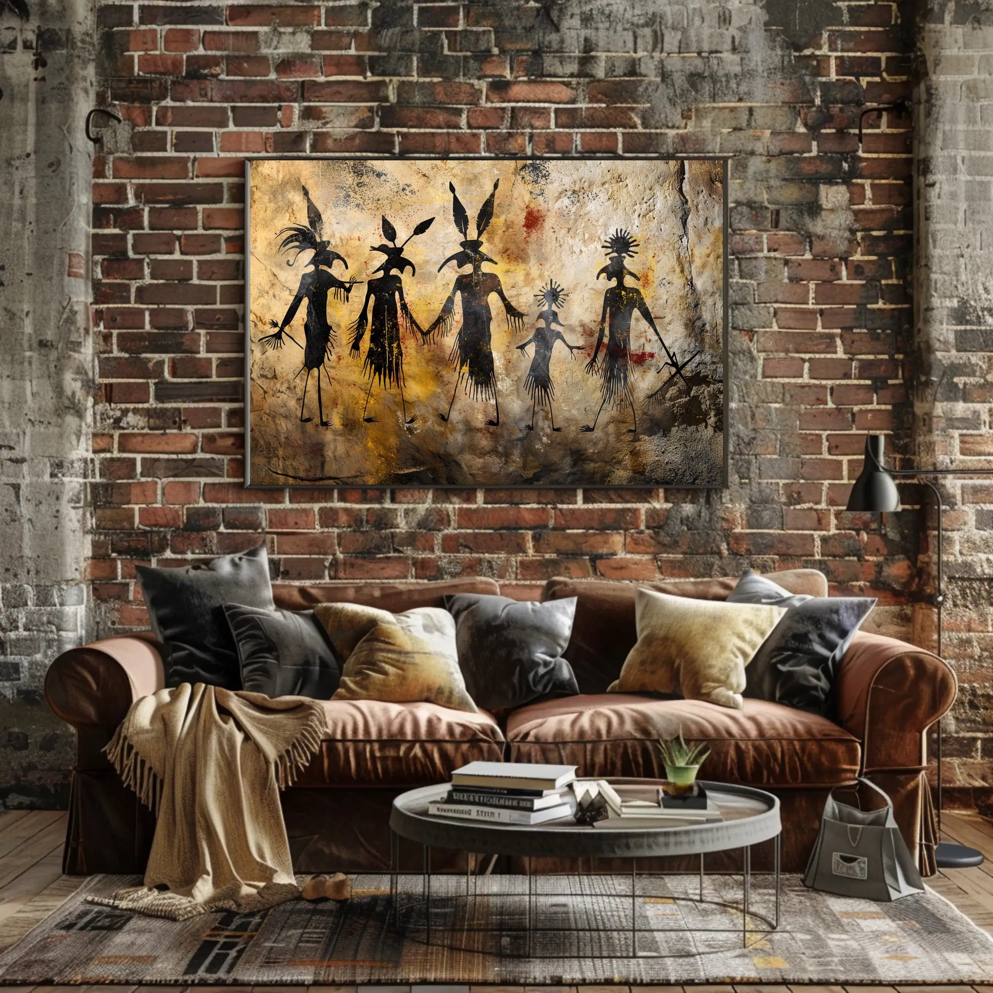 Ancient Tribal Expression through Petroglyphs Art Poster PosterGoat