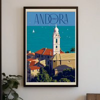Andora Italy Scenic Coast Travel Poster PosterGoat