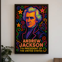 Andrew Jackson Vibrant Pop Art Historical Poster PosterGoat