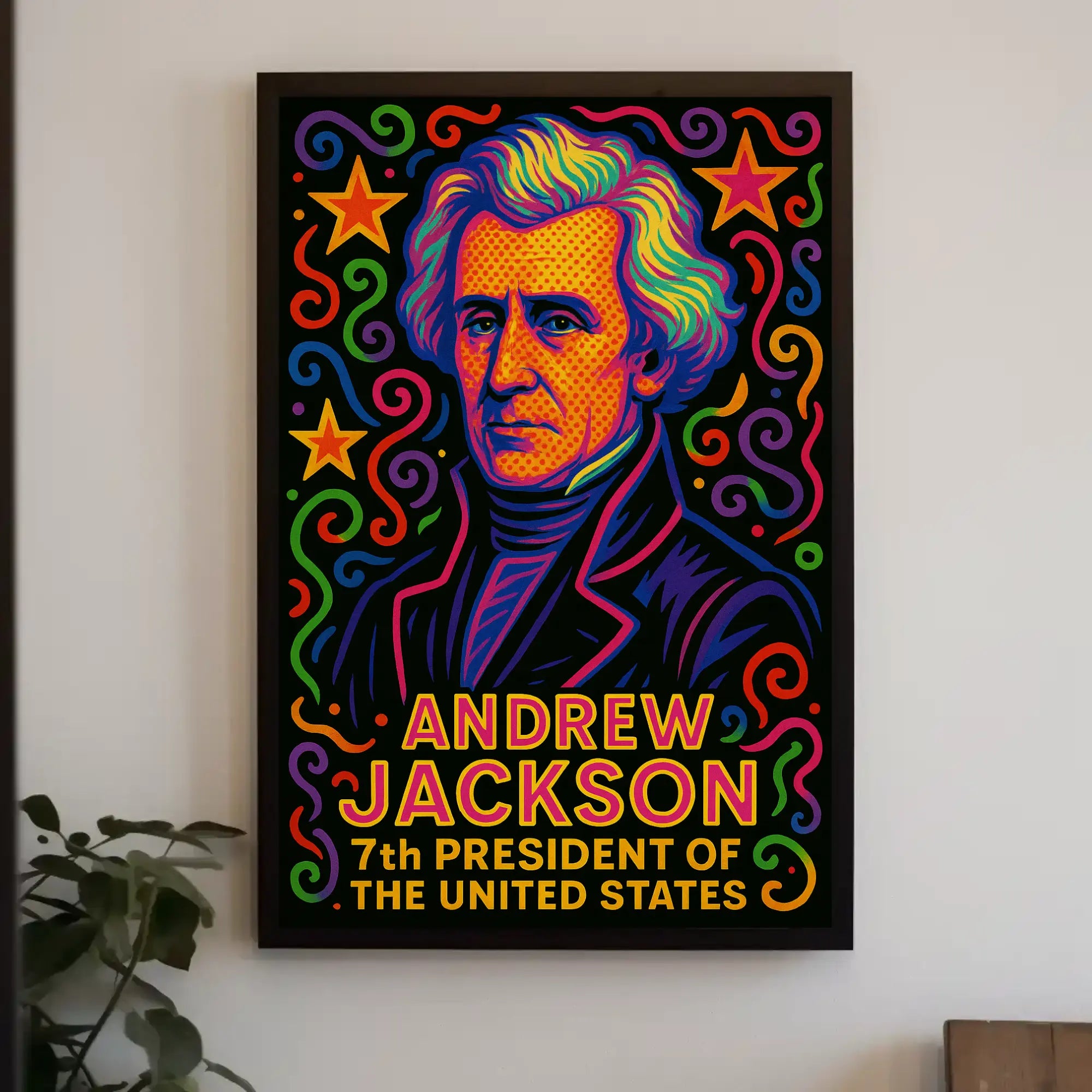 Andrew Jackson Vibrant Pop Art Historical Poster PosterGoat