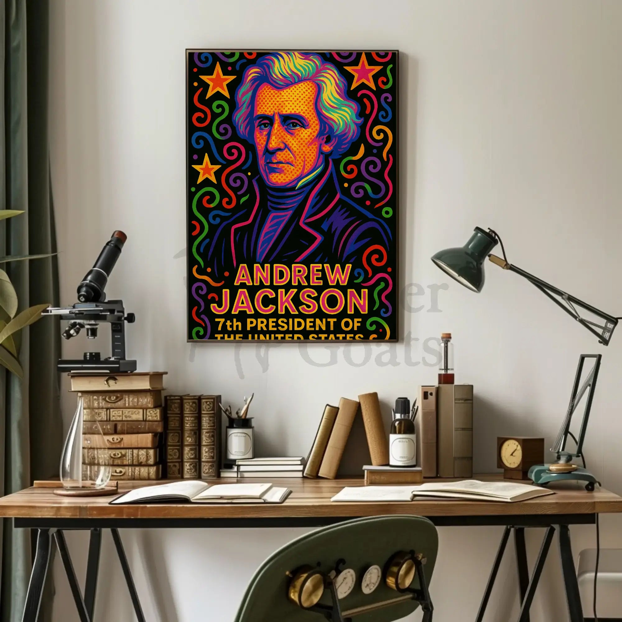 Andrew Jackson Vibrant Pop Art Historical Poster PosterGoat