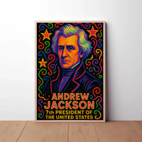Andrew Jackson Vibrant Pop Art Historical Poster PosterGoat