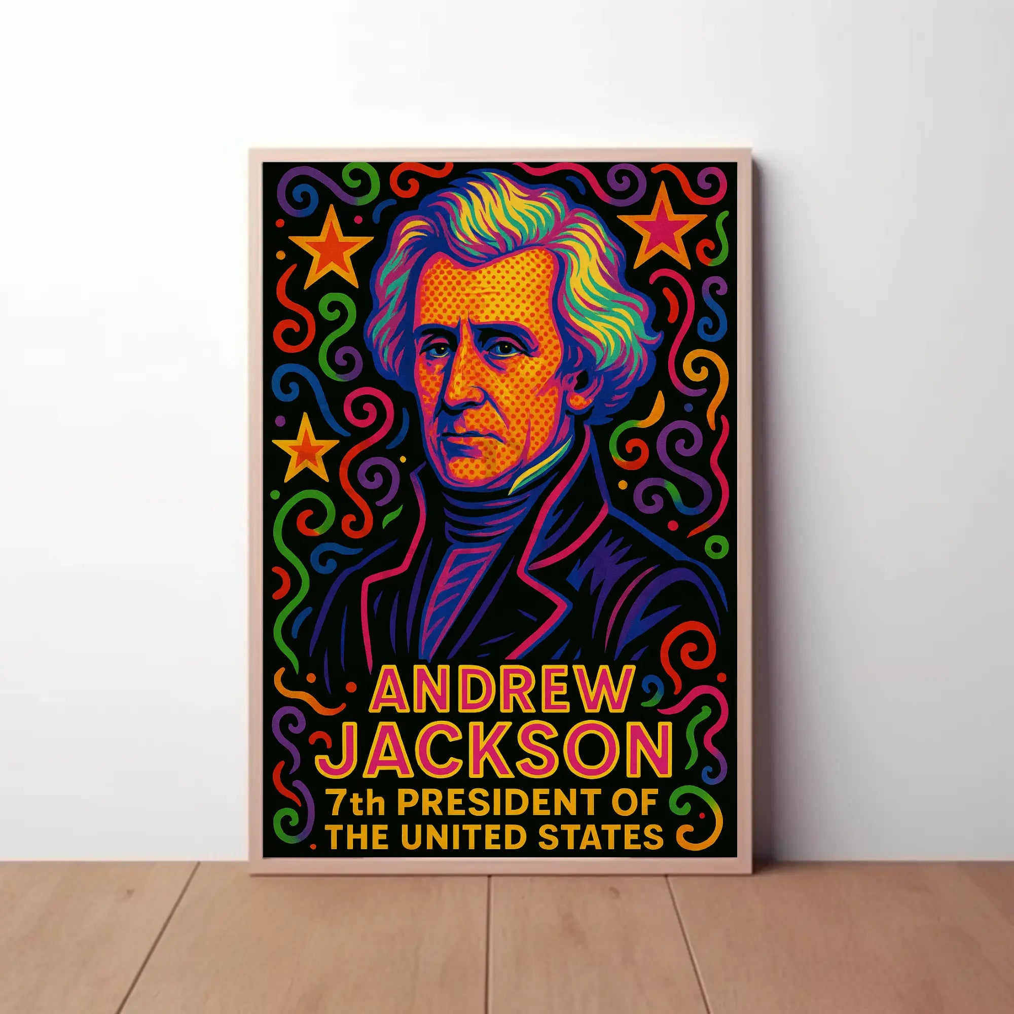 Andrew Jackson Vibrant Pop Art Historical Poster PosterGoat