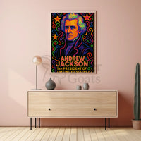 Andrew Jackson Vibrant Pop Art Historical Poster PosterGoat