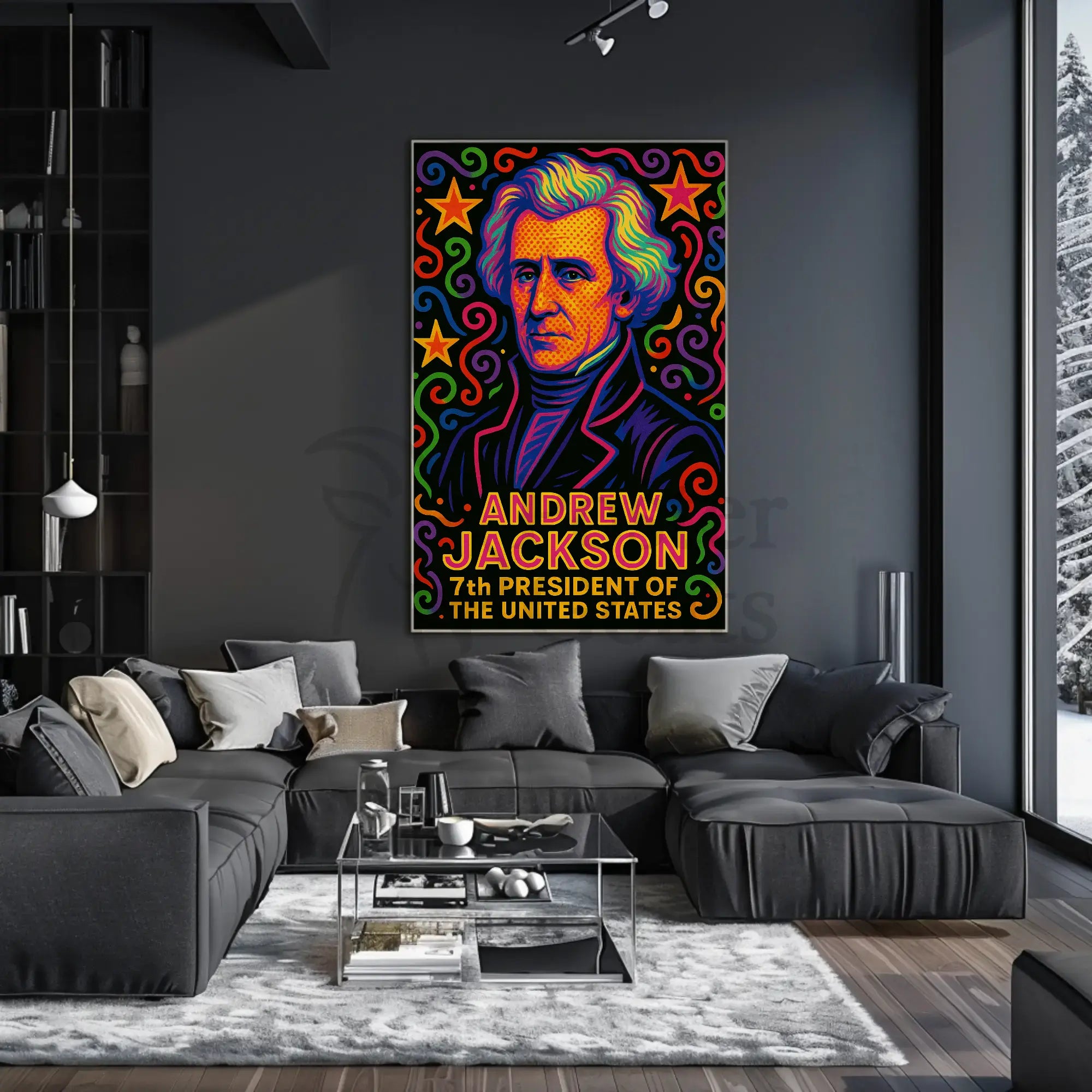 Andrew Jackson Vibrant Pop Art Historical Poster PosterGoat