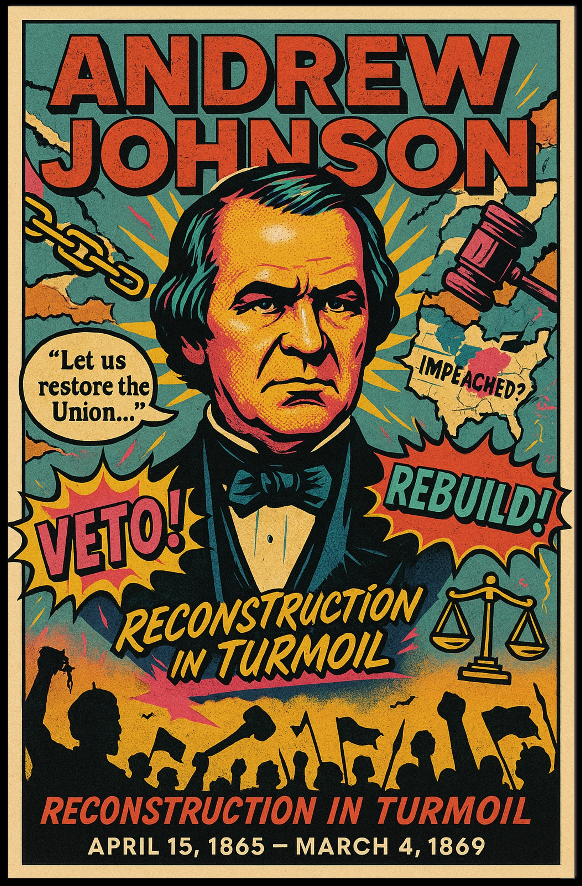 Andrew Johnson Reconstruction in Turmoil Poster PosterGoat