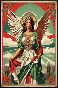 Angel-Woman Mexican-Inspired Fantasy or Mythology Poster PosterGoat