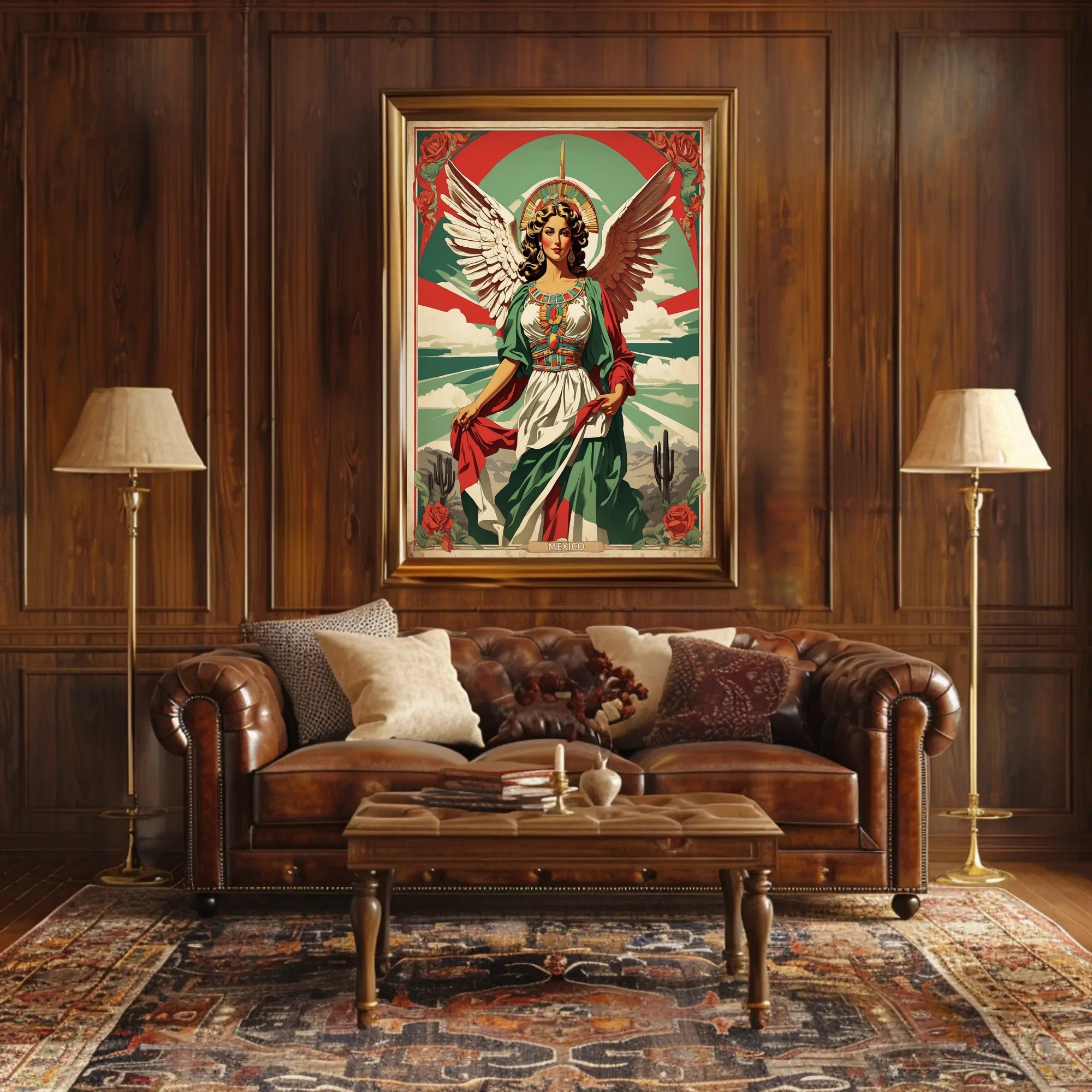 Angel-Woman Mexican-Inspired Fantasy or Mythology Poster PosterGoat