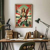 Angel-Woman Mexican-Inspired Fantasy or Mythology Poster PosterGoat