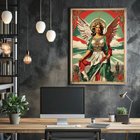 Angel-Woman Mexican-Inspired Fantasy or Mythology Poster PosterGoat