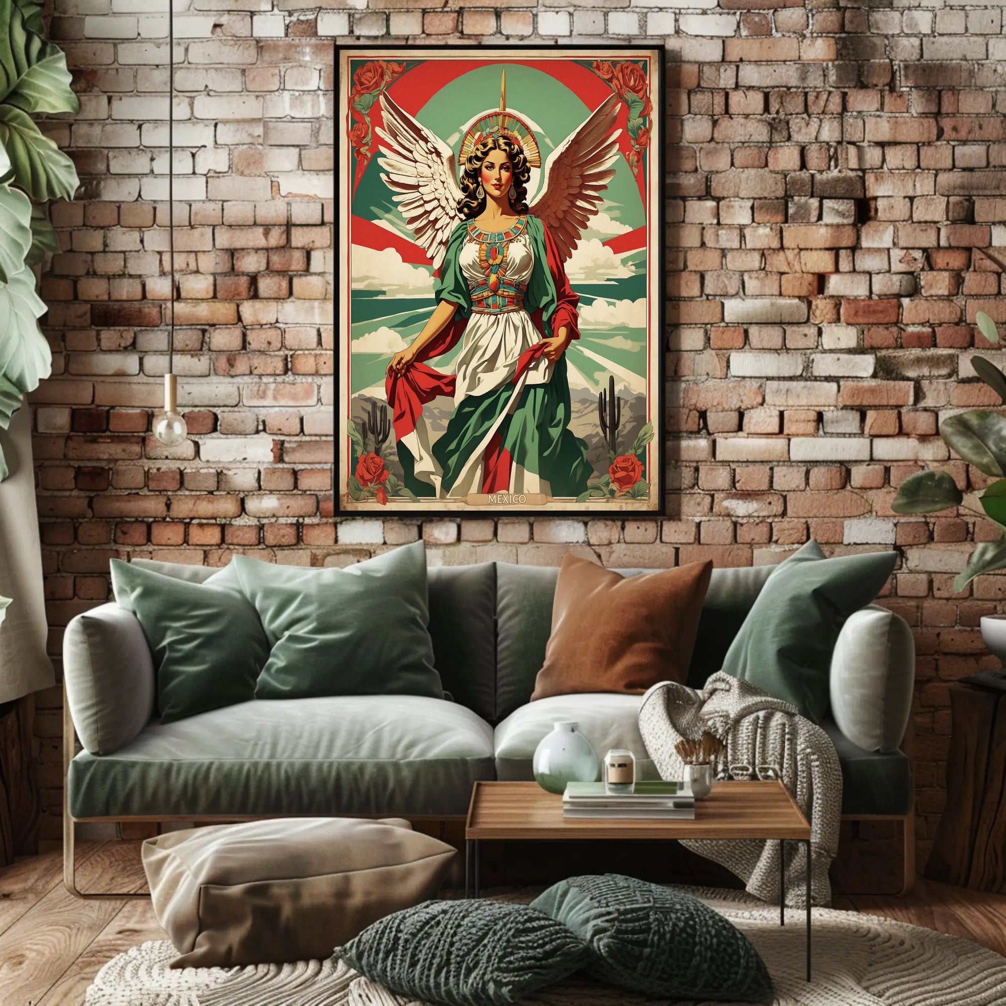 Angel-Woman Mexican-Inspired Fantasy or Mythology Poster PosterGoat