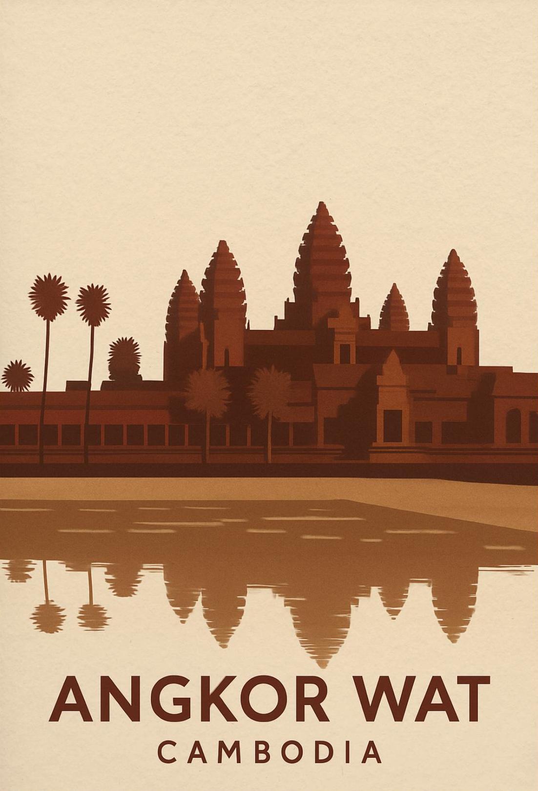 Angkor Wat Cambodia Travel Poster PosterGoat