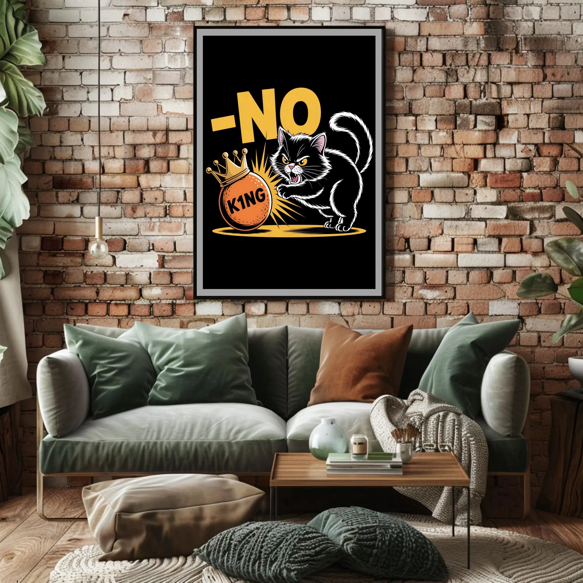 Animated Cat with Crown - Animal Poster PosterGoat