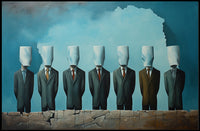 Anonymous Men in Suits Surreal Artistic Poster PosterGoat