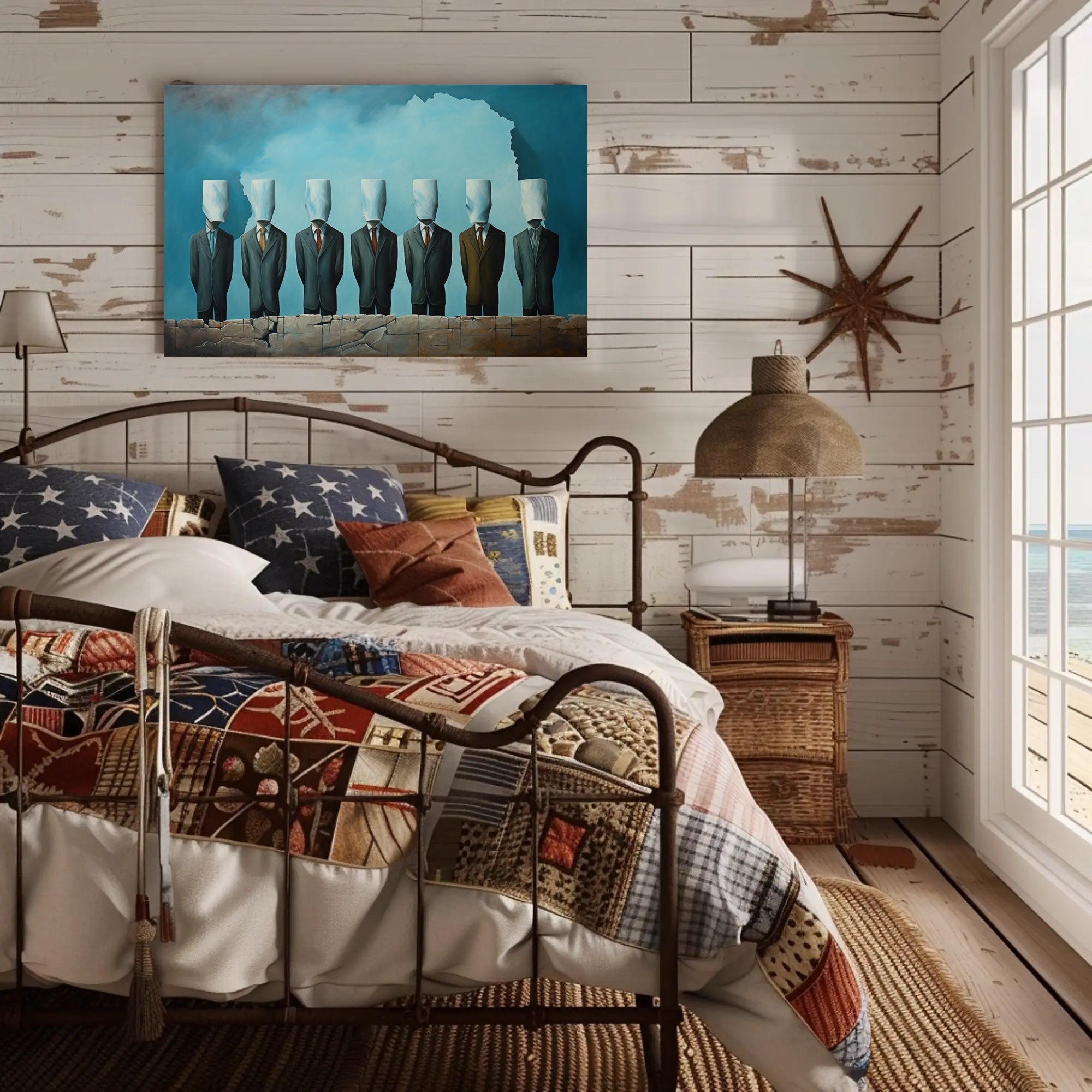 Anonymous Men in Suits Surreal Artistic Poster PosterGoat