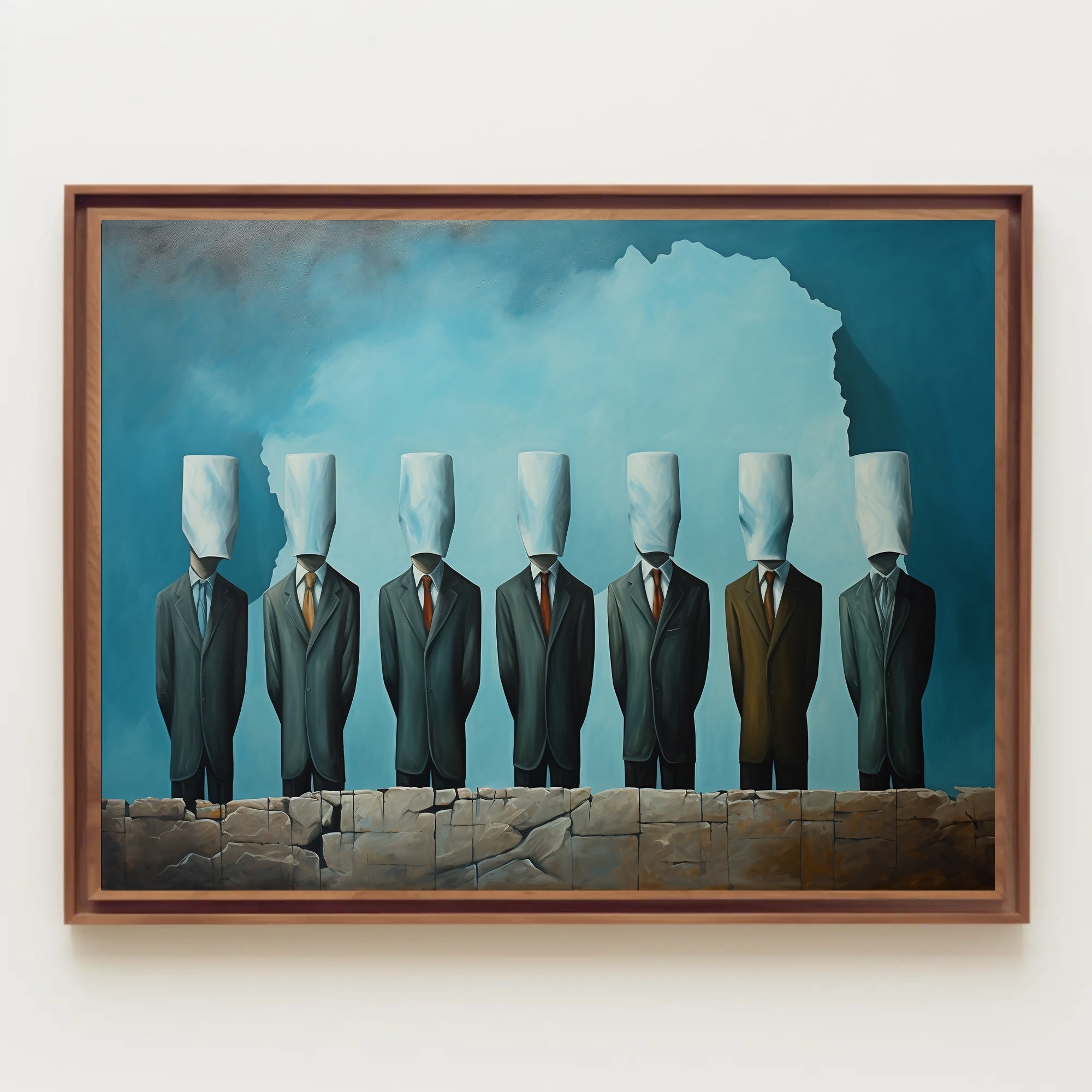 Anonymous Men in Suits Surreal Artistic Poster PosterGoat