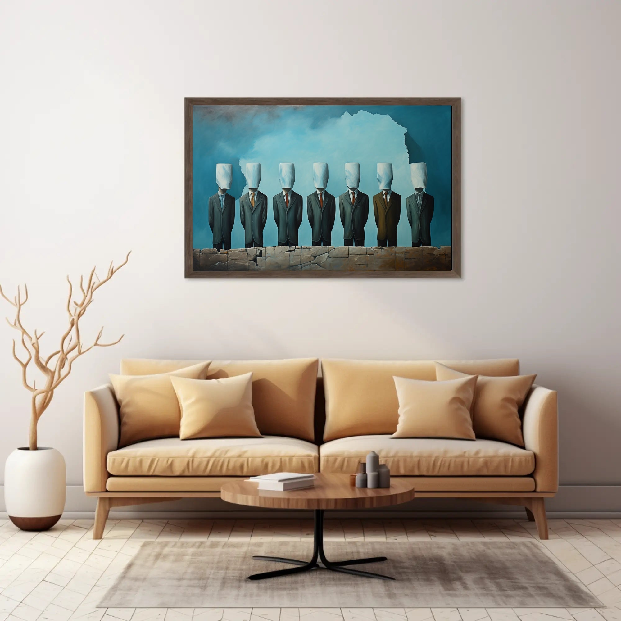 Anonymous Men in Suits Surreal Artistic Poster PosterGoat