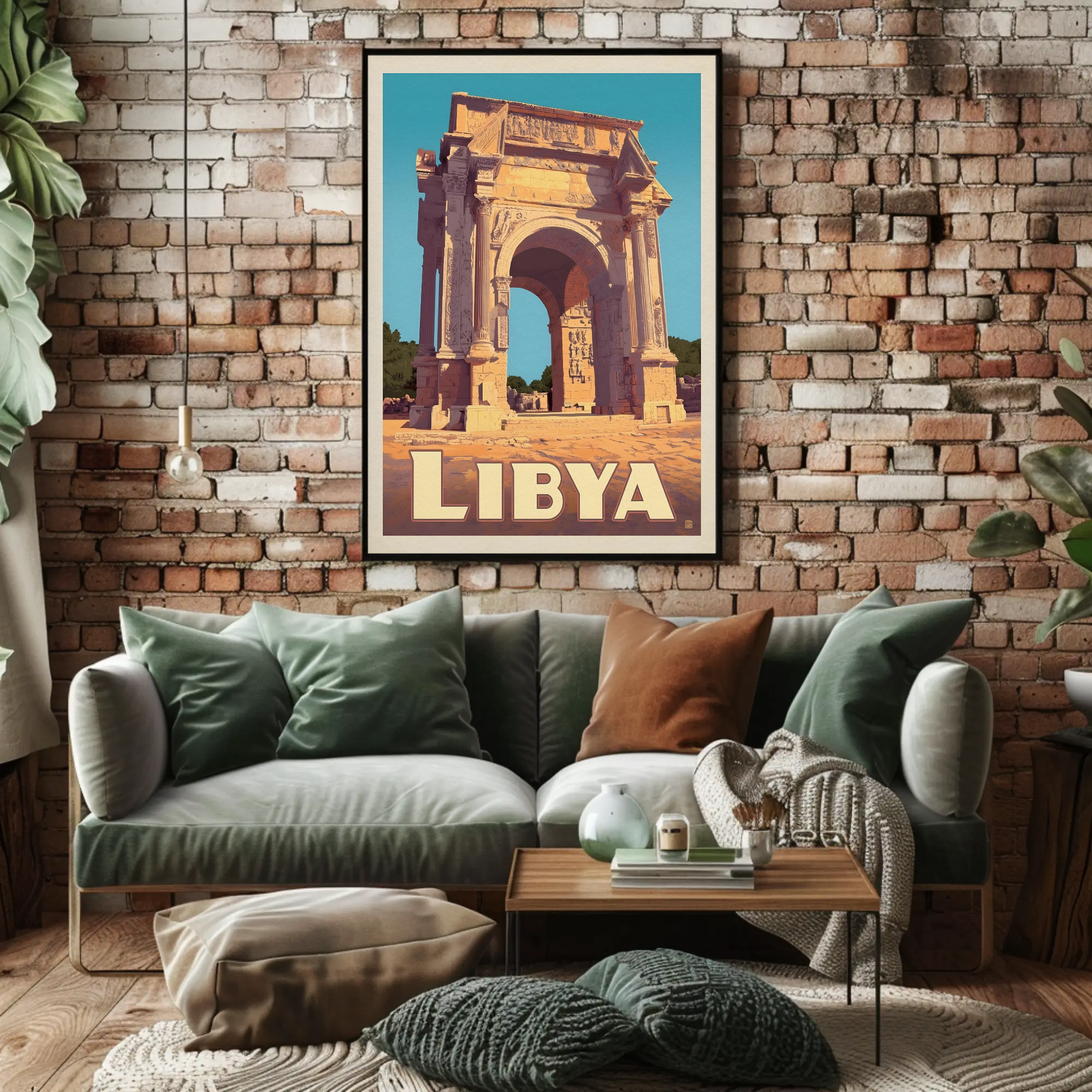 Arch of Septimius Severus Vintage Libya Travel Poster PosterGoat