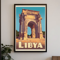 Arch of Septimius Severus Vintage Libya Travel Poster PosterGoat