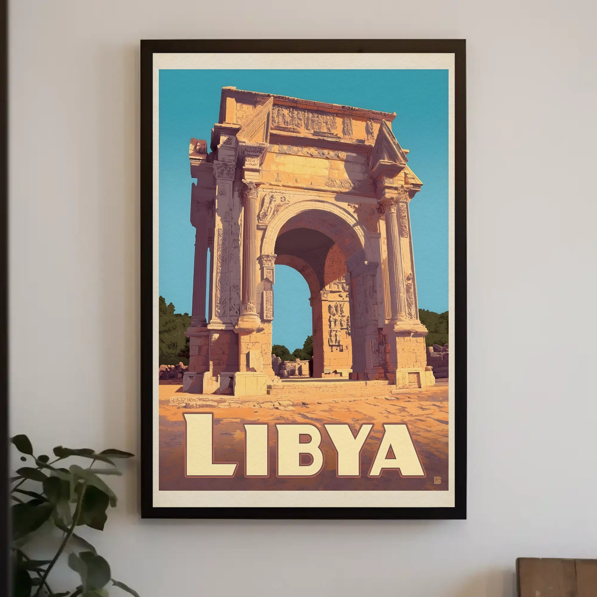 Arch of Septimius Severus Vintage Libya Travel Poster PosterGoat