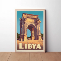 Arch of Septimius Severus Vintage Libya Travel Poster PosterGoat