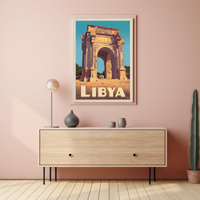 Arch of Septimius Severus Vintage Libya Travel Poster PosterGoat